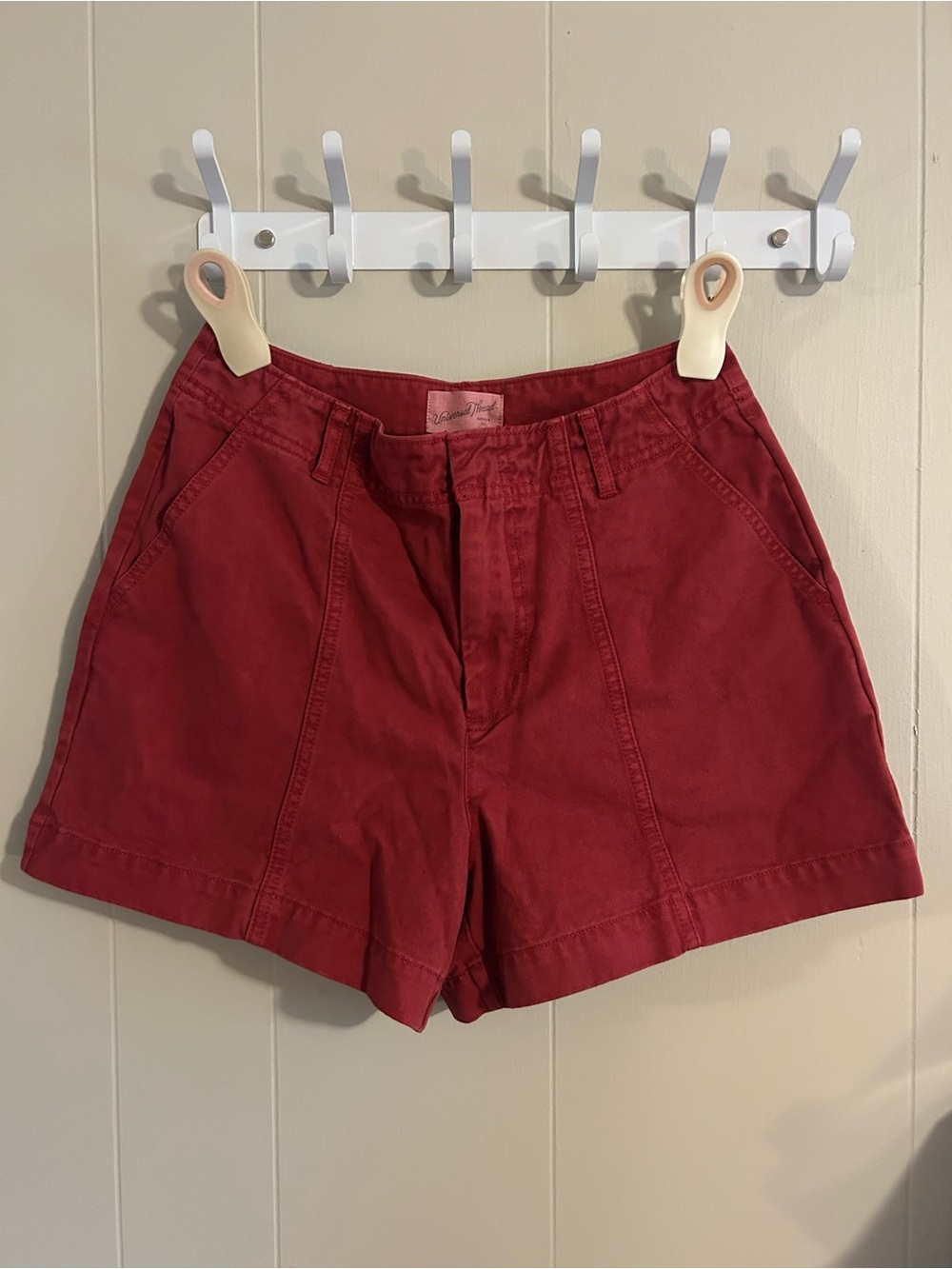 Universal Thread Size 2 Women's Red High-Rise Cotton Bermuda Shorts - Picture 3 of 7